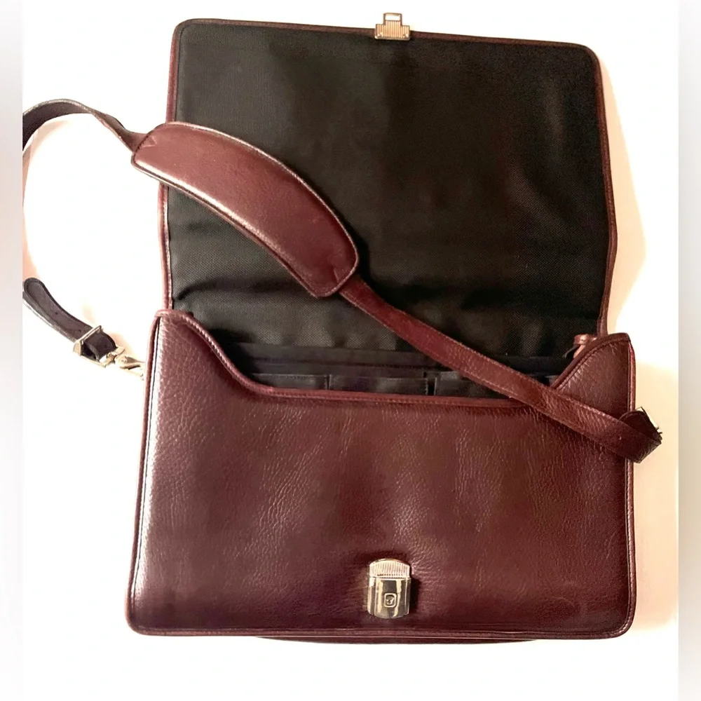 Jack Georges Brown Pebbled Leather Briefcase